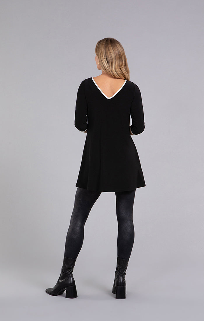 Sympli Tipped Reversible Trapeze Tunic, 3/4 Sleeve 