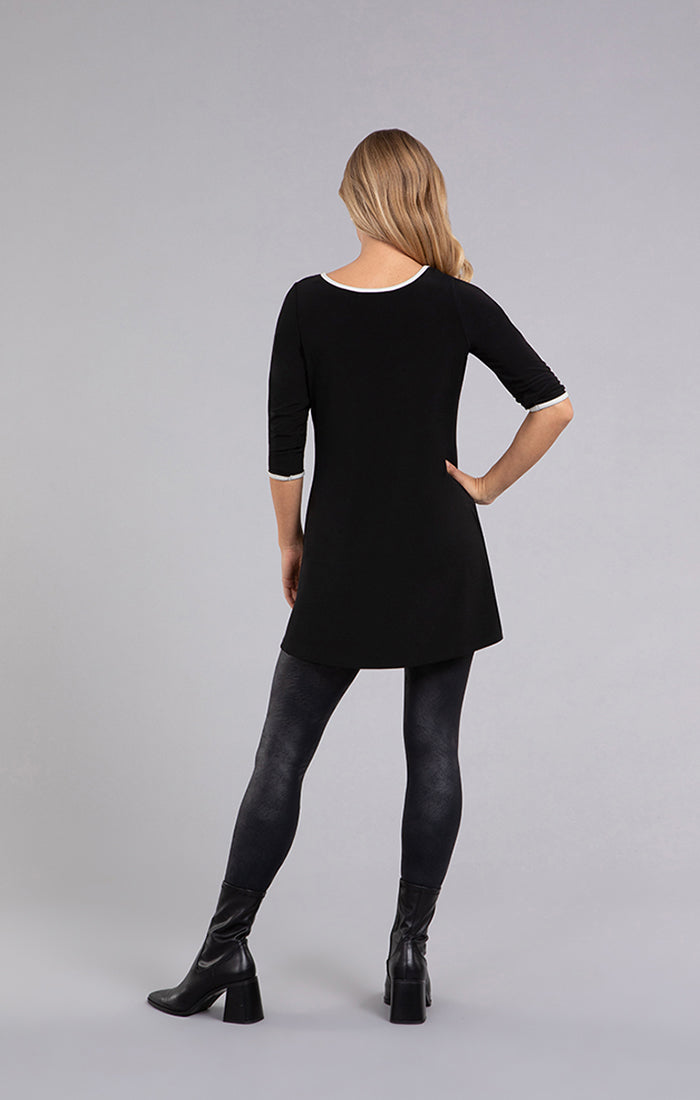 Sympli Tipped Reversible Trapeze Tunic, 3/4 Sleeve 