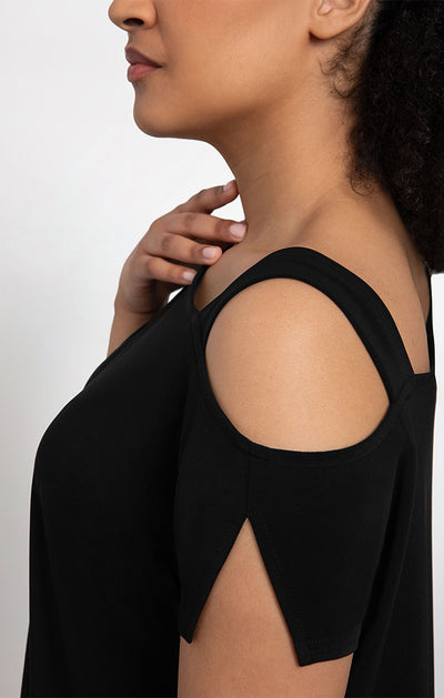 Sympli One Shoulder Boxy Top, Cap Sleeve 