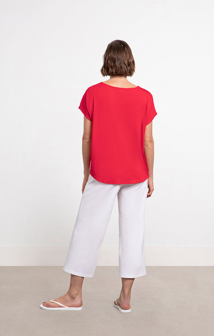 Sympli Bamboo Dolman Pocket Top, Short Sleeve 